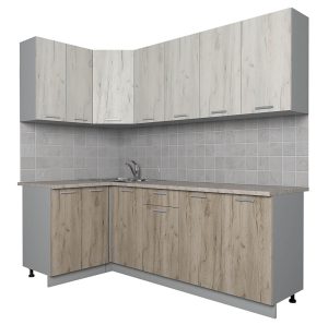 ГОТОВАЯ КУХНЯ ЛАЙТ 1,2X2,2 (ДУБ БЕЛЫЙ/ ДУБ СЕРЫЙ)