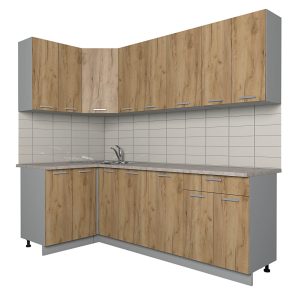 ГОТОВАЯ КУХНЯ ЛАЙТ 1,2X2,3 (ДУБ ЗОЛОТОЙ/ ДУБ ЗОЛОТОЙ)