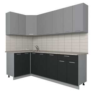 ГОТОВАЯ КУХНЯ ЛАЙТ 1,2X2,3 (СЕРЕБРО/ АНТРАЦИТ)