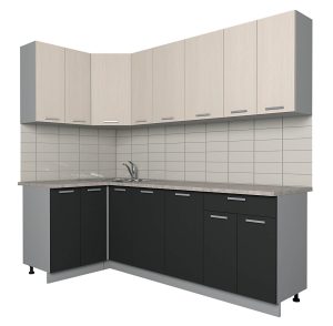 ГОТОВАЯ КУХНЯ ЛАЙТ 1,2X2,3 (ВУДЛАЙН КРЕМОВЫЙ/ АНТРАЦИТ)