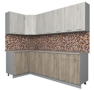 ГОТОВАЯ КУХНЯ ЛАЙТ 1,2X2,4 (ДУБ БЕЛЫЙ/ ДУБ СЕРЫЙ)