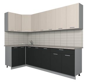ГОТОВАЯ КУХНЯ ЛАЙТ 1,2X2,6 (ВУДЛАЙН КРЕМОВЫЙ/ АНТРАЦИТ)