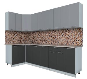 ГОТОВАЯ КУХНЯ ЛАЙТ 1,2X2,7 (СЕРЕБРО/ АНТРАЦИТ)