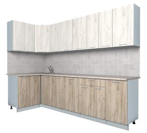 ГОТОВАЯ КУХНЯ ЛАЙТ 1,2X2,8 (ДУБ БЕЛЫЙ/ ДУБ СЕРЫЙ)