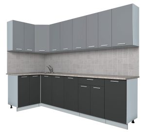 ГОТОВАЯ КУХНЯ ЛАЙТ 1,2X2,8 (СЕРЕБРО/ АНТРАЦИТ)