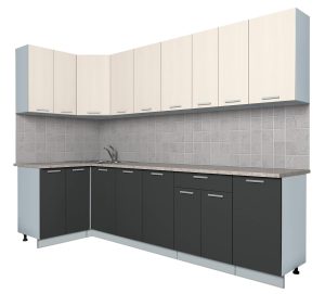 ГОТОВАЯ КУХНЯ ЛАЙТ 1,2X2,8 (ВУДЛАЙН КРЕМОВЫЙ/ АНТРАЦИТ)