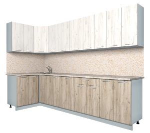 ГОТОВАЯ КУХНЯ ЛАЙТ 1,2X3,0 (ДУБ БЕЛЫЙ/ ДУБ СЕРЫЙ)