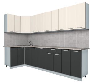 ГОТОВАЯ КУХНЯ ЛАЙТ 1,2X3,0 (ВУДЛАЙН КРЕМОВЫЙ/ АНТРАЦИТ)