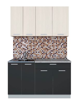 ГОТОВАЯ КУХНЯ ЛАЙТ 1,4-60 (ВУДЛАЙН КРЕМОВЫЙ/ АНТРАЦИТ)