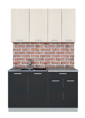 ГОТОВАЯ КУХНЯ ЛАЙТ 1,4 (ВУДЛАЙН КРЕМОВЫЙ/ АНТРАЦИТ)