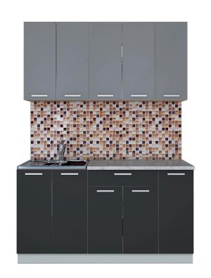 ГОТОВАЯ КУХНЯ ЛАЙТ 1,5 (СЕРЕБРО/ АНТРАЦИТ)