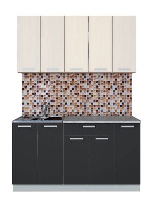 ГОТОВАЯ КУХНЯ ЛАЙТ 1,5 (ВУДЛАЙН КРЕМОВЫЙ/ АНТРАЦИТ)