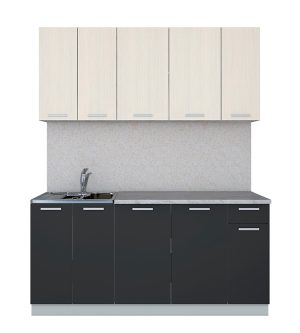ГОТОВАЯ КУХНЯ ЛАЙТ 1,7-60 (ВУДЛАЙН КРЕМОВЫЙ/ АНТРАЦИТ)