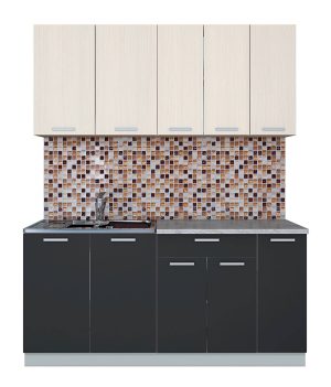 ГОТОВАЯ КУХНЯ ЛАЙТ 1,7 (ВУДЛАЙН КРЕМОВЫЙ/ АНТРАЦИТ)