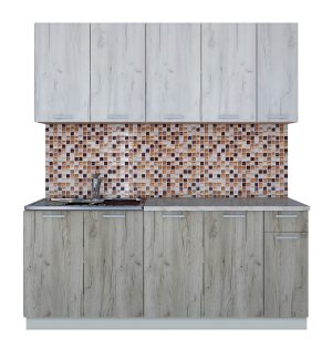 ГОТОВАЯ КУХНЯ ЛАЙТ 1,9 (ДУБ БЕЛЫЙ/ ДУБ СЕРЫЙ)