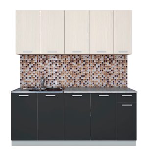 ГОТОВАЯ КУХНЯ ЛАЙТ 1,9 (ВУДЛАЙН КРЕМОВЫЙ/ АНТРАЦИТ)