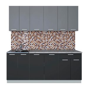 ГОТОВАЯ КУХНЯ ЛАЙТ 2,0-60 (СЕРЕБРО/ АНТРАЦИТ)