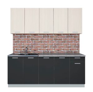 ГОТОВАЯ КУХНЯ ЛАЙТ 2,0 (ВУДЛАЙН КРЕМОВЫЙ/ АНТРАЦИТ)