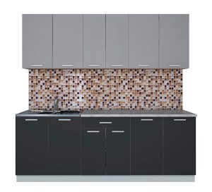 ГОТОВАЯ КУХНЯ ЛАЙТ 2,2 (СЕРЕБРО/ АНТРАЦИТ)