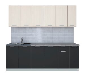 ГОТОВАЯ КУХНЯ ЛАЙТ 2,3 (ВУДЛАЙН КРЕМОВЫЙ/ АНТРАЦИТ)