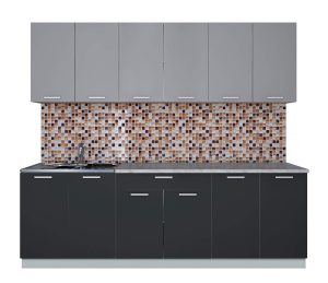 ГОТОВАЯ КУХНЯ ЛАЙТ 2,4 (СЕРЕБРО/ АНТРАЦИТ)