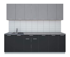ГОТОВАЯ КУХНЯ ЛАЙТ 2,5 (СЕРЕБРО/ АНТРАЦИТ)