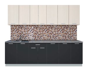 ГОТОВАЯ КУХНЯ ЛАЙТ 2,6 (ВУДЛАЙН КРЕМОВЫЙ/ АНТРАЦИТ)