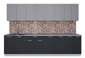 ГОТОВАЯ КУХНЯ ЛАЙТ 3,0 (СЕРЕБРО/ АНТРАЦИТ)