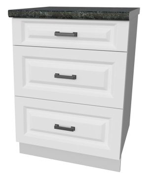 ШКАФ НИЖНИЙ ДЕКО SOFT-TOUCH НШ60РШ3(1М+2Б) (БЕЛЫЙ)