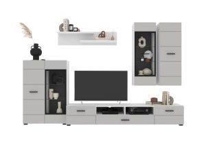 НАБОР МЕБЕЛИ ДЛЯ ГОСТИНОЙ NEO-2 (ПЕПЕЛ СОФТ/ БЕЛЫЙ) Ш3340 В1780 Г438БЕЗ ПОДСВЕТКИ