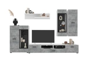 НАБОР МЕБЕЛИ ДЛЯ ГОСТИНОЙ NEO-2 (КЕРАМИКА/ БЕЛЫЙ) Ш3340 В1780 Г438 БЕЗ ПОДСВЕТКИ