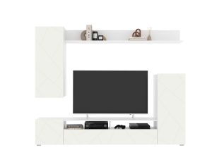 НАБОР МЕБЕЛИ ДЛЯ ГОСТИНОЙ NEO-5 (БЕЛАЯ ШАГРЕНЬ/ БЕЛЫЙ) Ш2130 В1700 Г330 БЕЗ ПОДСВЕТКИ