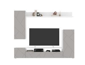 НАБОР МЕБЕЛИ ДЛЯ ГОСТИНОЙ NEO-5 (ПЕПЕЛ СОФТ/ БЕЛЫЙ) Ш2130 В1700 Г330 БЕЗ ПОДСВЕТКИ