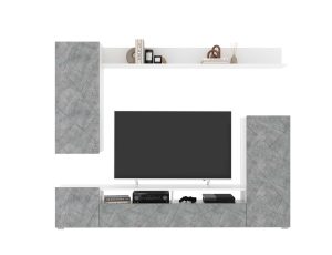 НАБОР МЕБЕЛИ ДЛЯ ГОСТИНОЙ NEO-5 (КЕРАМИКА/ БЕЛЫЙ) Ш2130 В1700 Г330 БЕЗ ПОДСВЕТКИ