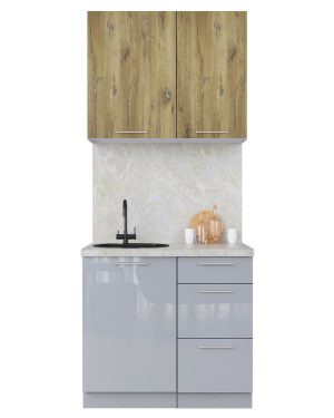 ГОТОВАЯ КУХНЯ ПЛАСТИК 0,9А (ДУБ ЭПОКСИД/ ТУМАННЫЙ ГЛЯНЕЦ)