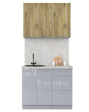 ГОТОВАЯ КУХНЯ ПЛАСТИК 1,0А (ДУБ ЭПОКСИД/ ТУМАННЫЙ ГЛЯНЕЦ)