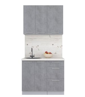 ГОТОВАЯ КУХНЯ ПЛАСТИК 1,0А (ОКСИД ТЕМНЫЙ/ ОКСИД ТЕМНЫЙ)