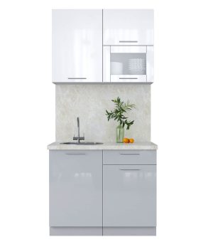 ГОТОВАЯ КУХНЯ ПЛАСТИК 1,0В (БЕЛЫЙ ГЛЯНЕЦ/ ТУМАННЫЙ ГЛЯНЕЦ)