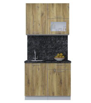 ГОТОВАЯ КУХНЯ ПЛАСТИК 1,0В (ДУБ ЭПОКСИД/ ДУБ ЭПОКСИД)