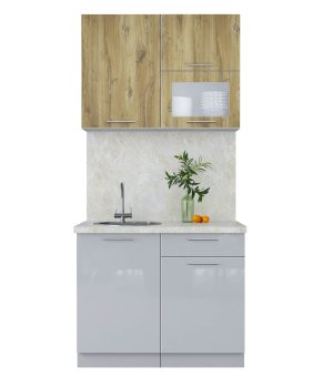 ГОТОВАЯ КУХНЯ ПЛАСТИК 1,0В (ДУБ ЭПОКСИД/ ТУМАННЫЙ ГЛЯНЕЦ)