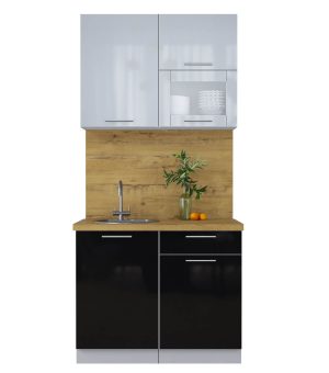 ГОТОВАЯ КУХНЯ ПЛАСТИК 1,0В (ТУМАННЫЙ ГЛЯНЕЦ/ ЧЕРНЫЙ ГЛЯНЕЦ)