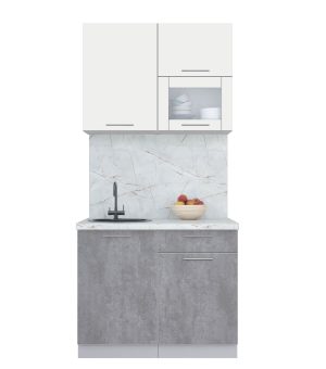 ГОТОВАЯ КУХНЯ ПЛАСТИК 1,0В (ЗЕФИРНЫЙ/ ОКСИД ТЕМНЫЙ)