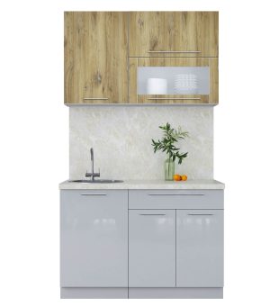 ГОТОВАЯ КУХНЯ ПЛАСТИК 1,2В (ДУБ ЭПОКСИД/ ТУМАННЫЙ ГЛЯНЕЦ)