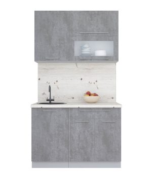 ГОТОВАЯ КУХНЯ ПЛАСТИК 1,2В (ОКСИД ТЕМНЫЙ/ ОКСИД ТЕМНЫЙ)