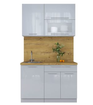 ГОТОВАЯ КУХНЯ ПЛАСТИК 1,2В (ТУМАННЫЙ ГЛЯНЕЦ/ ТУМАННЫЙ ГЛЯНЕЦ)