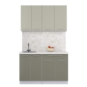 ГОТОВАЯ КУХНЯ ПЛАСТИК 1,3А (ЛАТТЕ/ КВАРЦЕВЫЙ)