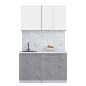 ГОТОВАЯ КУХНЯ ПЛАСТИК 1,3А (ЗЕФИРНЫЙ/ ОКСИД ТЕМНЫЙ)