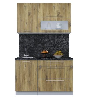 ГОТОВАЯ КУХНЯ ПЛАСТИК 1,3В (ДУБ ЭПОКСИД/ ДУБ ЭПОКСИД)