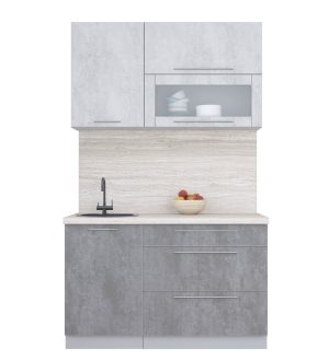 ГОТОВАЯ КУХНЯ ПЛАСТИК 1,3В (ОКСИД СВЕТЛЫЙ/ ОКСИД ТЕМНЫЙ)