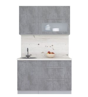 ГОТОВАЯ КУХНЯ ПЛАСТИК 1,3В (ОКСИД ТЕМНЫЙ/ ОКСИД ТЕМНЫЙ)